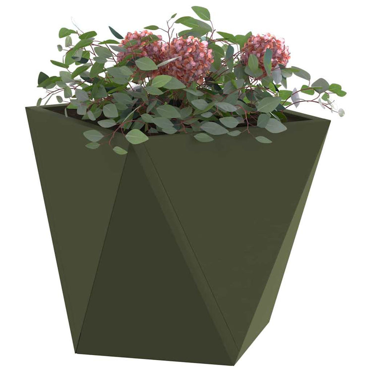 VidaXL jardinière 2 pcs vert olive 30 x 30 x 30 cm acier