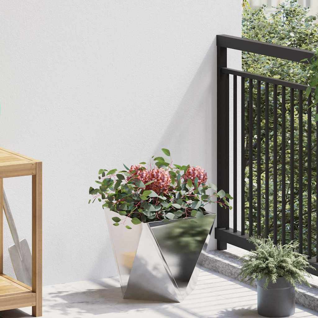 Vidaxx jardinière argent 30 x 30 x 30 cm en acier inoxydable