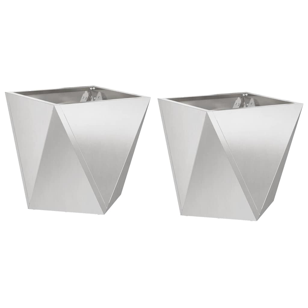 Vidaxx jardinière 2 pcs argent 30 x 30 x 30 cm acier inoxydable