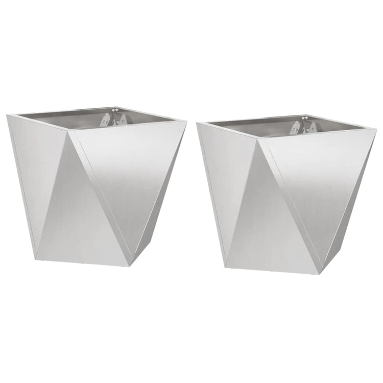 Vidaxx jardinière 2 pcs argent 30 x 30 x 30 cm acier inoxydable