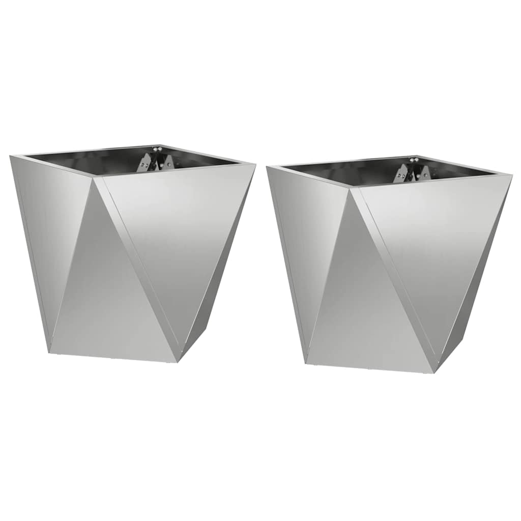 Vidaxx jardinière 2 pcs argent 30 x 30 x 30 cm acier galvanisé