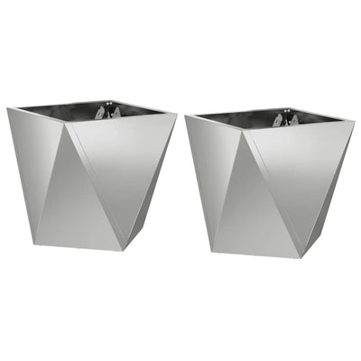 Vidaxx jardinière 2 pcs argent 30 x 30 x 30 cm acier galvanisé