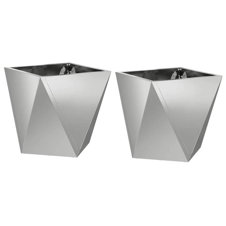 Vidaxx jardinière 2 pcs argent 30 x 30 x 30 cm acier galvanisé