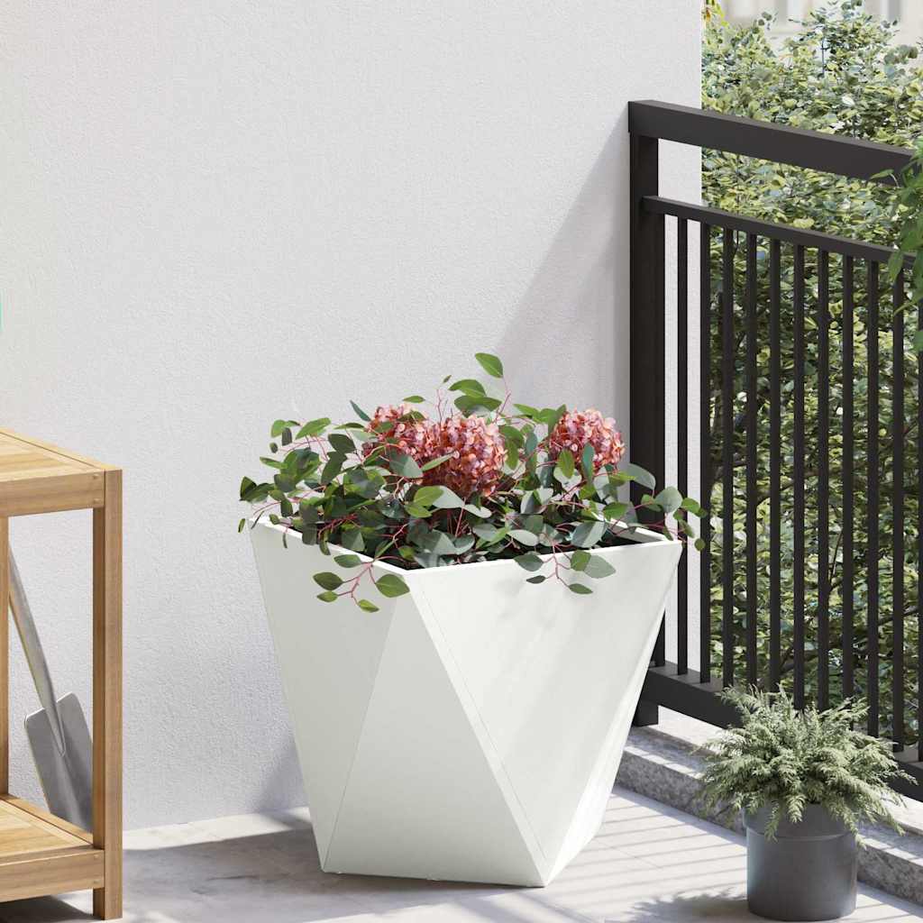 Vidaxx jardinière blanc 40 x 40 x 40 cm acier