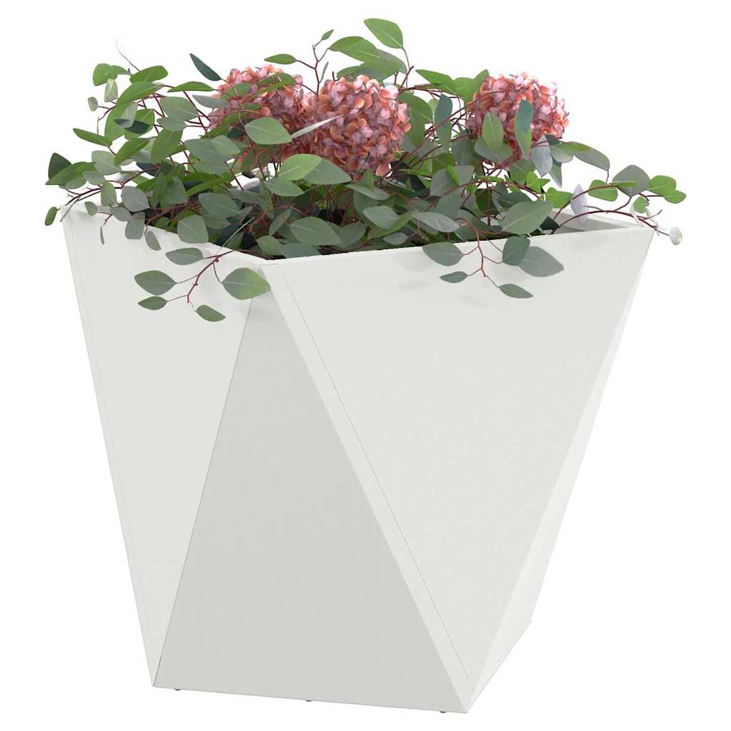 Vidaxx jardinière blanc 40 x 40 x 40 cm acier