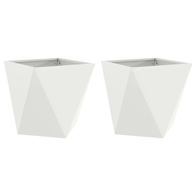 Vidaxx jardinière 2 pcs blanc 40 x 40 x 40 cm acier