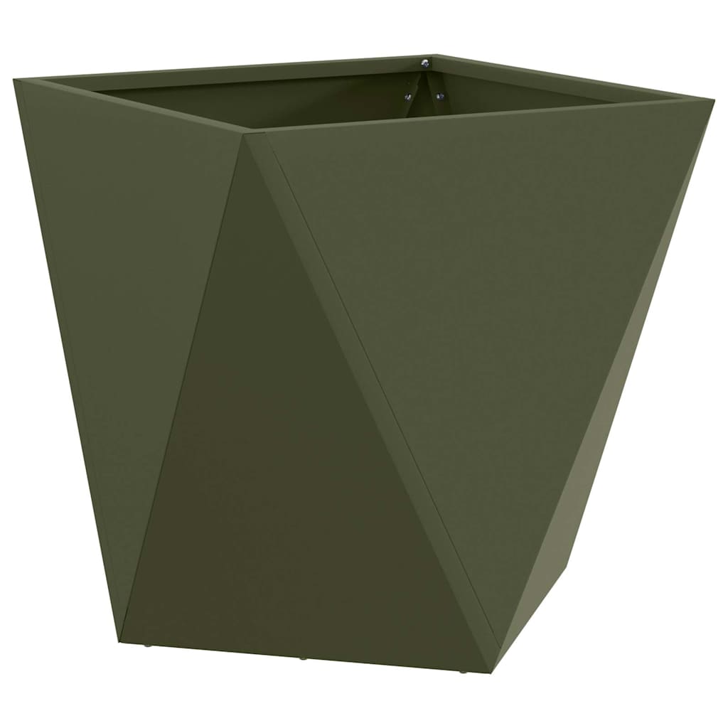 Vidaxx jardinière vert olive 40 x 40 x 40 cm acier