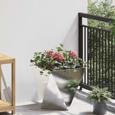 Vidaxx jardinière argent 40 x 40 x 40 cm en acier inoxydable