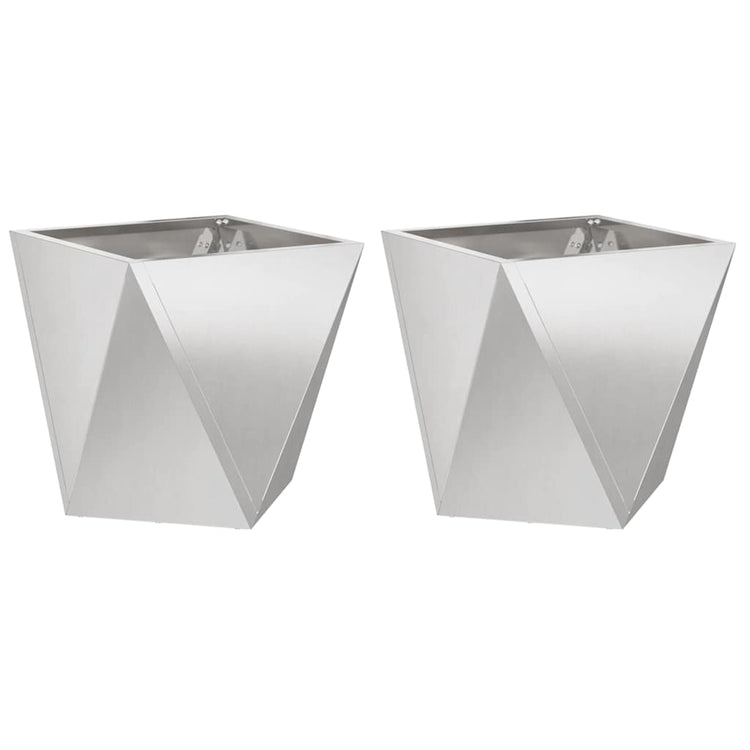 Vidaxx jardinière 2 pcs argent 40 x 40 x 40 cm acier inoxydable