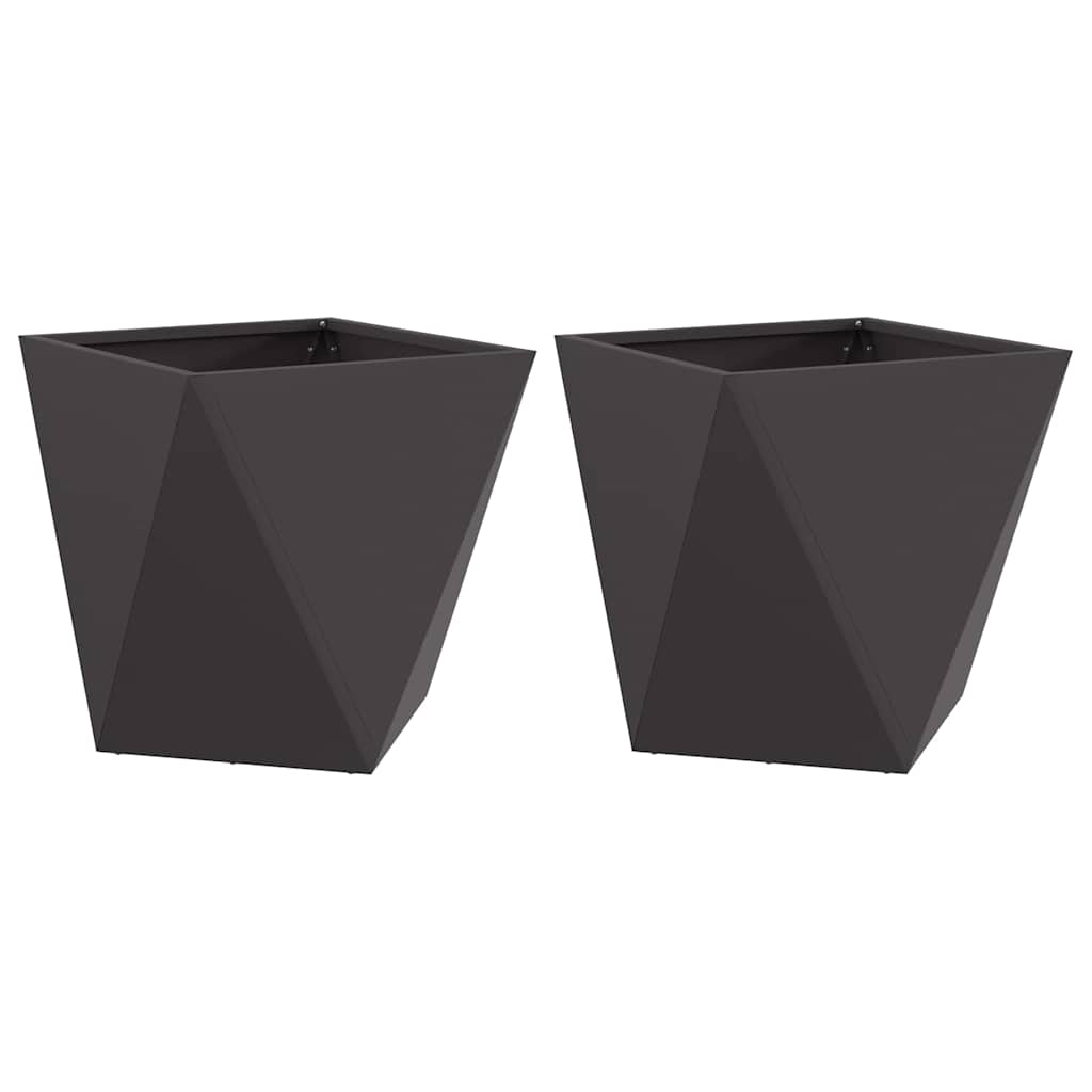 Vidaxx jardinière 2 pcs noir 50 x 50 x 50 cm acier