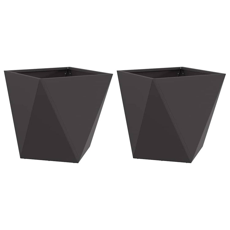 Vidaxx jardinière 2 pcs noir 50 x 50 x 50 cm acier