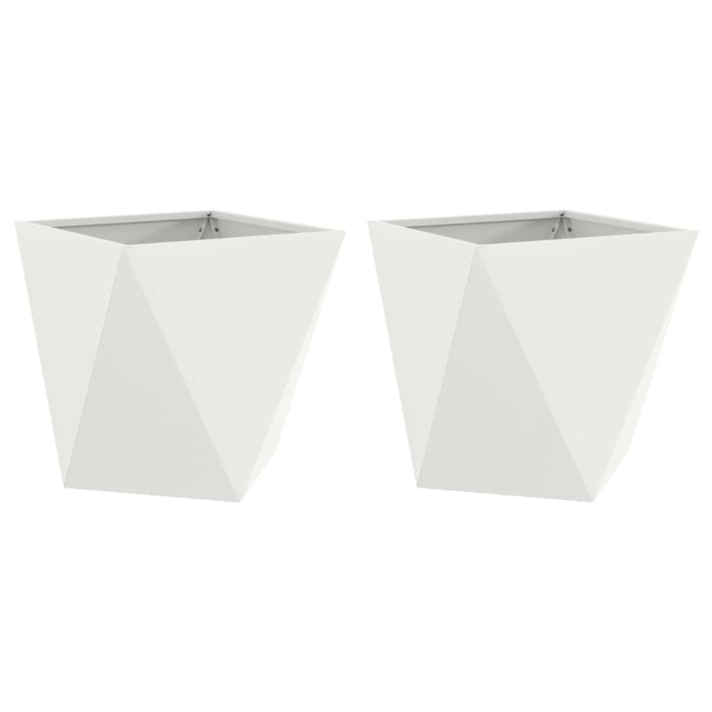 Vidaxx jardinière 2 pcs blanc 50 x 50 x 50 cm acier