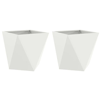 Vidaxx jardinière 2 pcs blanc 50 x 50 x 50 cm acier