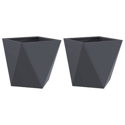 Vidaxl jardinière 2 pcs anthracite 50 x 50 x 50 cm acier