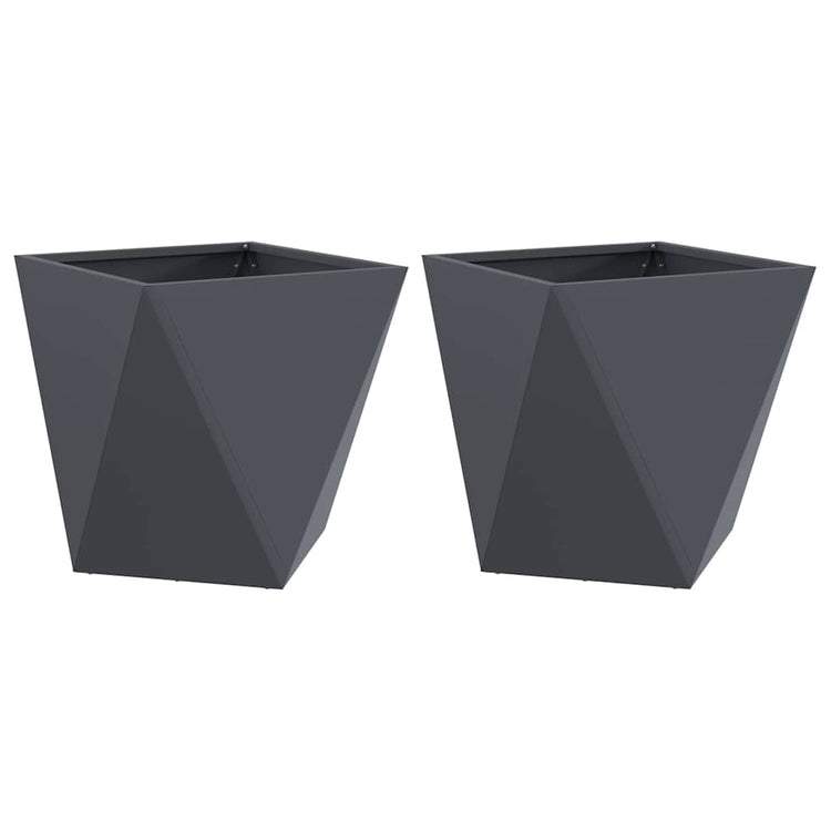Vidaxl jardinière 2 pcs anthracite 50 x 50 x 50 cm acier