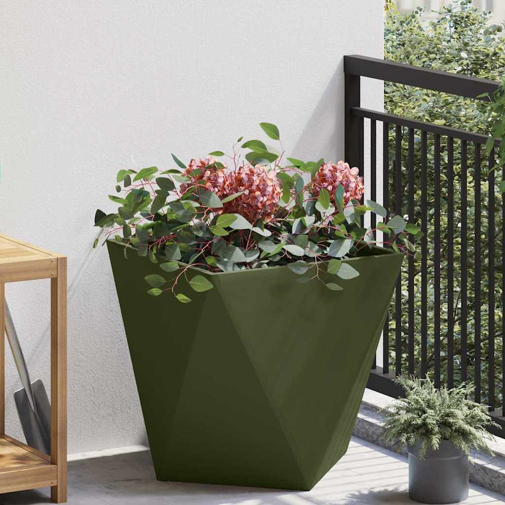Vidaxx jardinière vert olive 50 x 50 x 50 cm acier