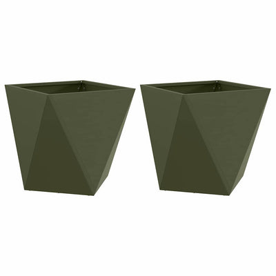 Vidaxx jardinière 2 pcs vert olive 50 x 50 x 50 cm acier