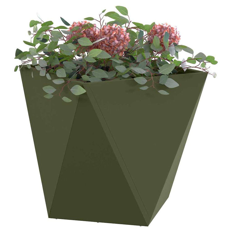 Vidaxx jardinière 2 pcs vert olive 50 x 50 x 50 cm acier