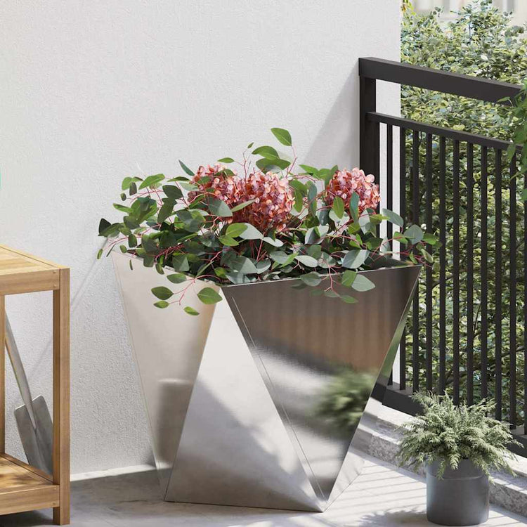 Vidaxx jardinière argent 50 x 50 x 50 cm en acier inoxydable