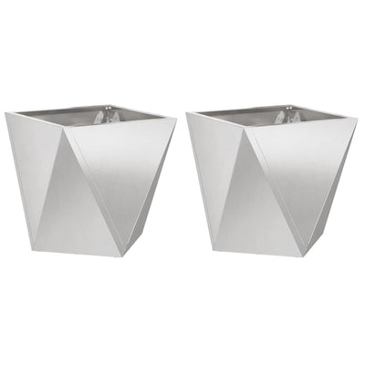 Vidaxx jardinière 2 pcs argent 50 x 50 x 50 cm acier inoxydable