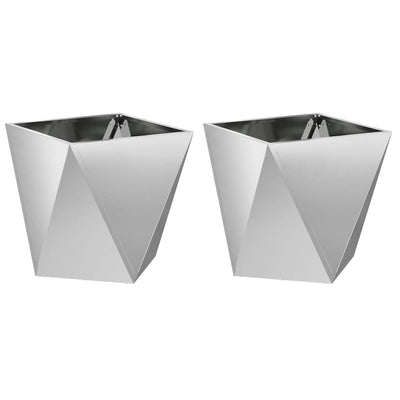 Vidaxx jardinière 2 pcs argent 50 x 50 x 50 cm acier galvanisé
