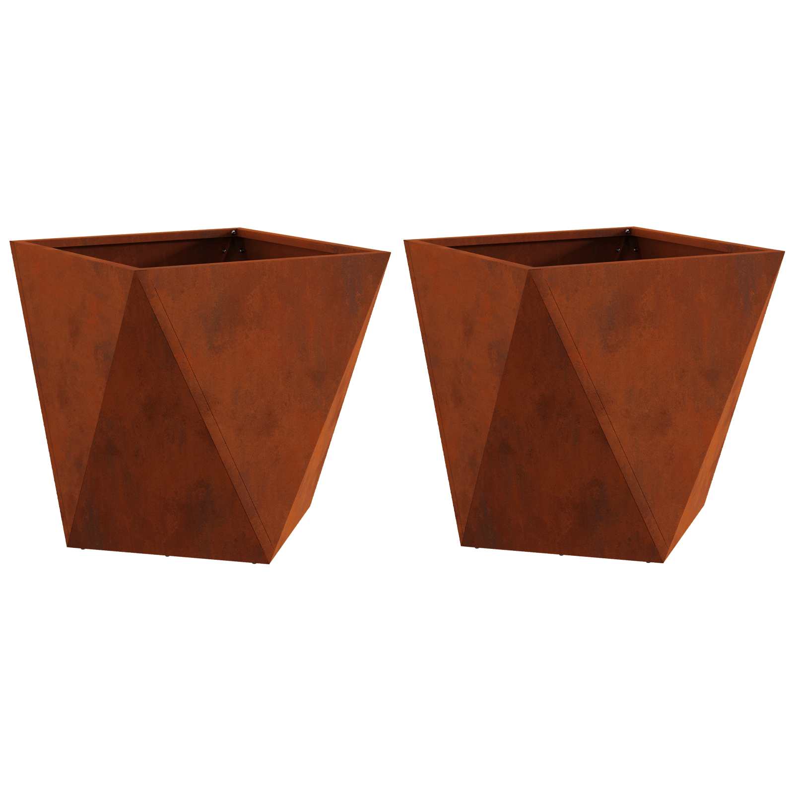 Vidaxx jardinière 2 pcs rouillé 50 x 50 x 50 cm acier corten