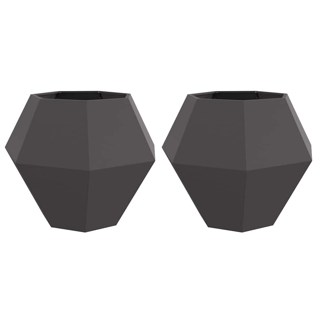 Vidaxx jardinière 2 pcs noir 100 x 100 x 80 cm acier