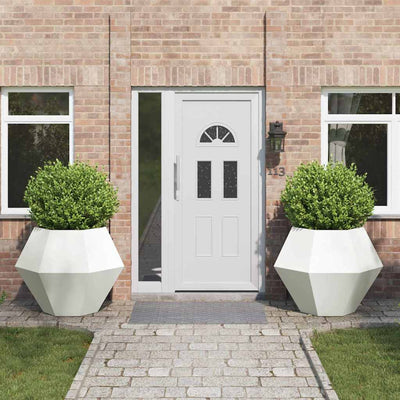 Vidaxx jardinière 2 pcs blanc 100 x 100 x 80 cm acier