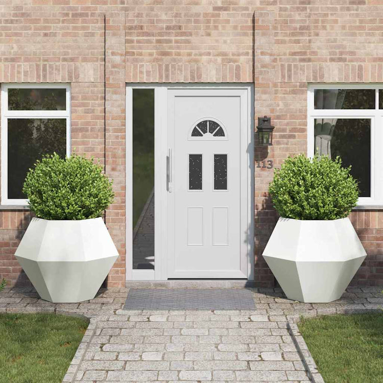 Vidaxx jardinière 2 pcs blanc 100 x 100 x 80 cm acier