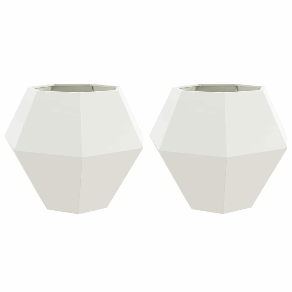 Vidaxx jardinière 2 pcs blanc 100 x 100 x 80 cm acier