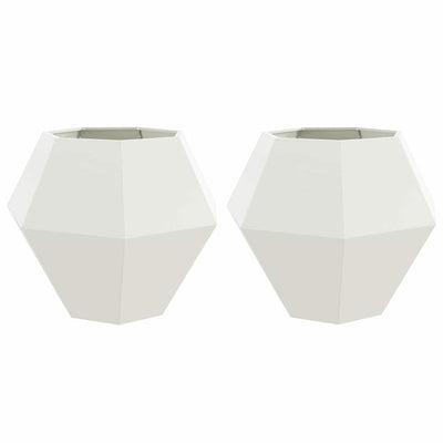 Vidaxx jardinière 2 pcs blanc 100 x 100 x 80 cm acier