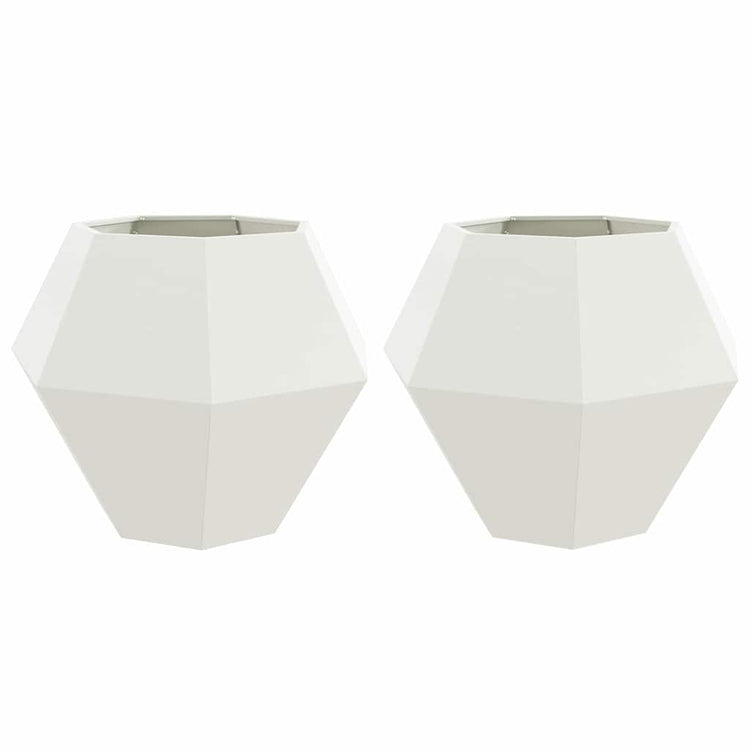 Vidaxx jardinière 2 pcs blanc 100 x 100 x 80 cm acier