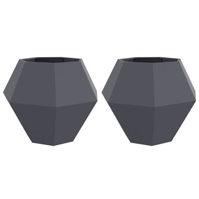 VidaXL jardinière 2 pcs anthracite 100 x 100 x 80 cm acier