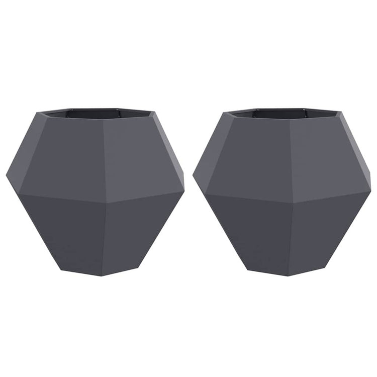 VidaXL jardinière 2 pcs anthracite 100 x 100 x 80 cm acier
