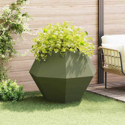 Vidaxx jardinière vert olive 100 x 100 x 80 cm acier