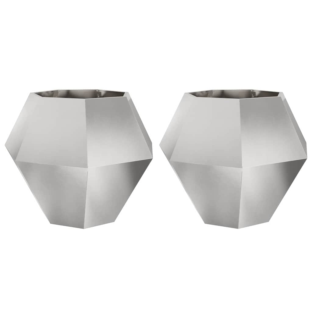 Vidaxx jardinière 2 pcs argent 100 x 100 x 80 cm acier inoxydable