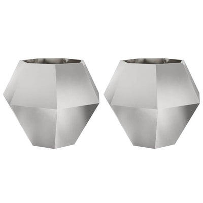 Vidaxx jardinière 2 pcs argent 100 x 100 x 80 cm acier inoxydable