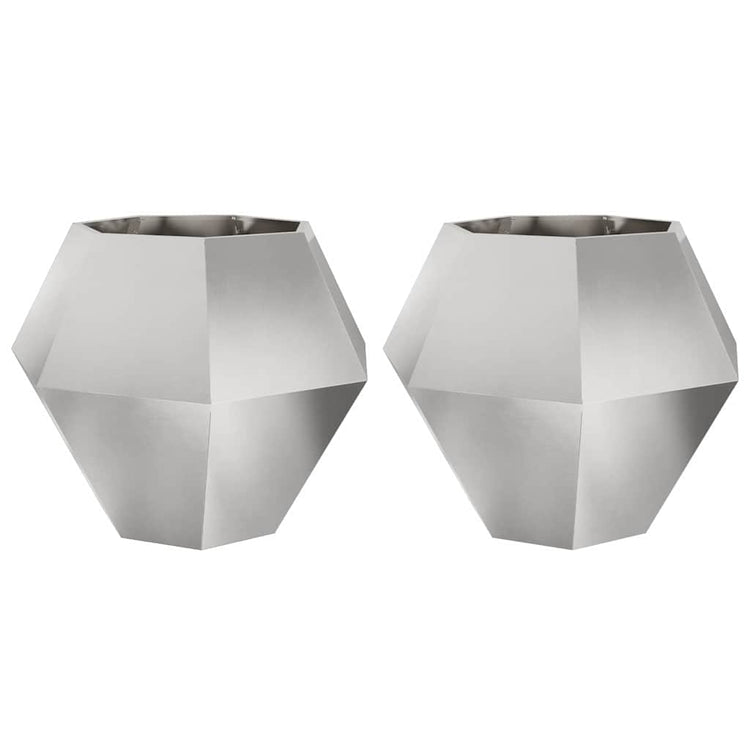 Vidaxx jardinière 2 pcs argent 100 x 100 x 80 cm acier inoxydable