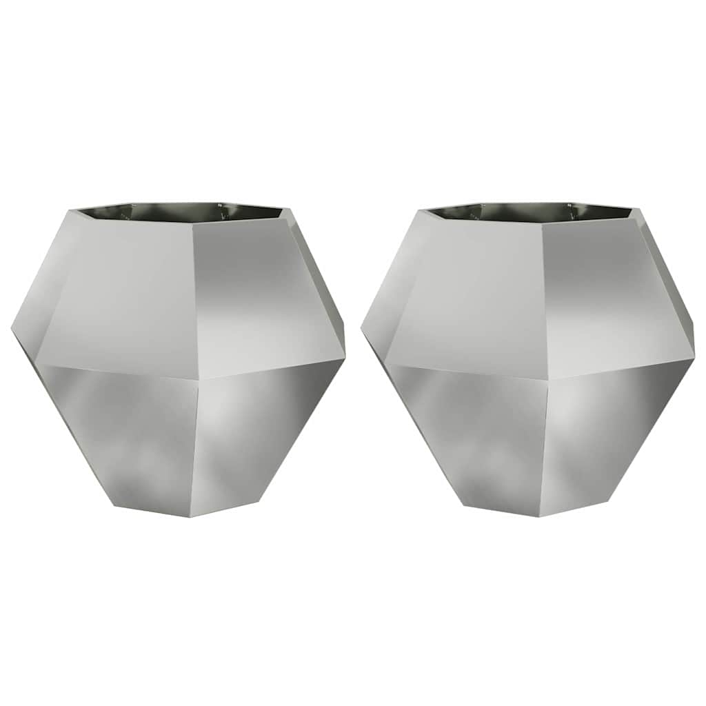 Vidaxx jardinière 2 pcs argent 100 x 100 x 80 cm acier galvanisé