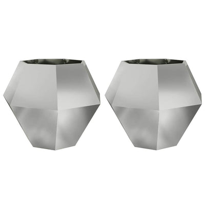 Vidaxx jardinière 2 pcs argent 100 x 100 x 80 cm acier galvanisé
