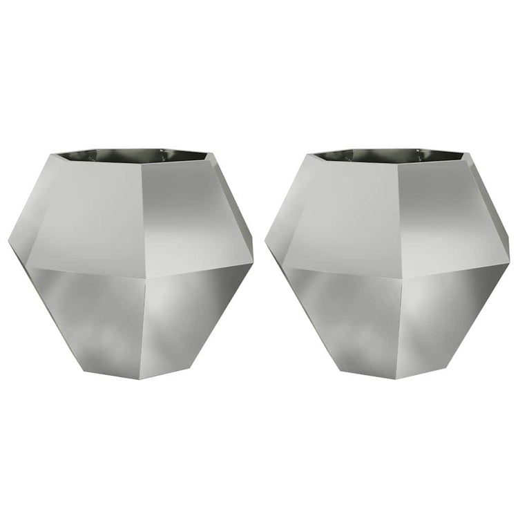 Vidaxx jardinière 2 pcs argent 100 x 100 x 80 cm acier galvanisé