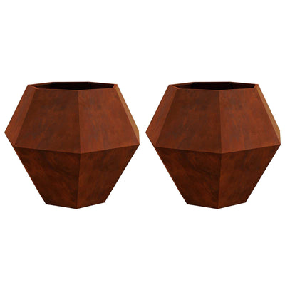 Vidaxl jardinière 2 pcs rouillé 100 x 100 x 80 cm acier corten