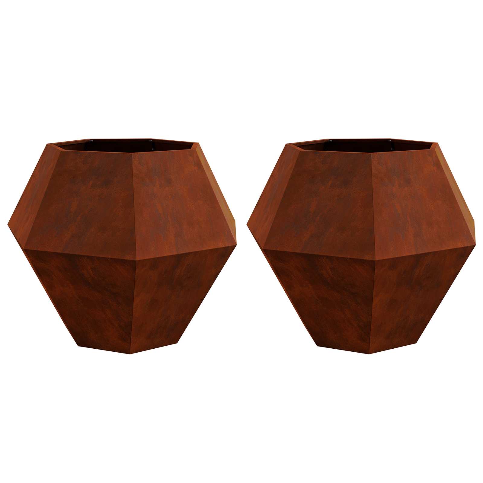 Vidaxl jardinière 2 pcs rouillé 100 x 100 x 80 cm acier corten