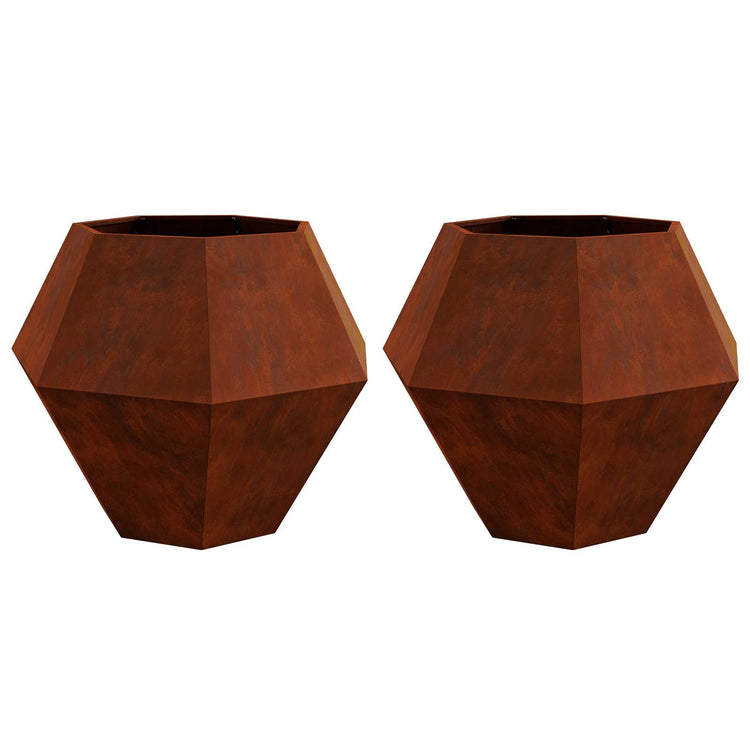 Vidaxl jardinière 2 pcs rouillé 100 x 100 x 80 cm acier corten