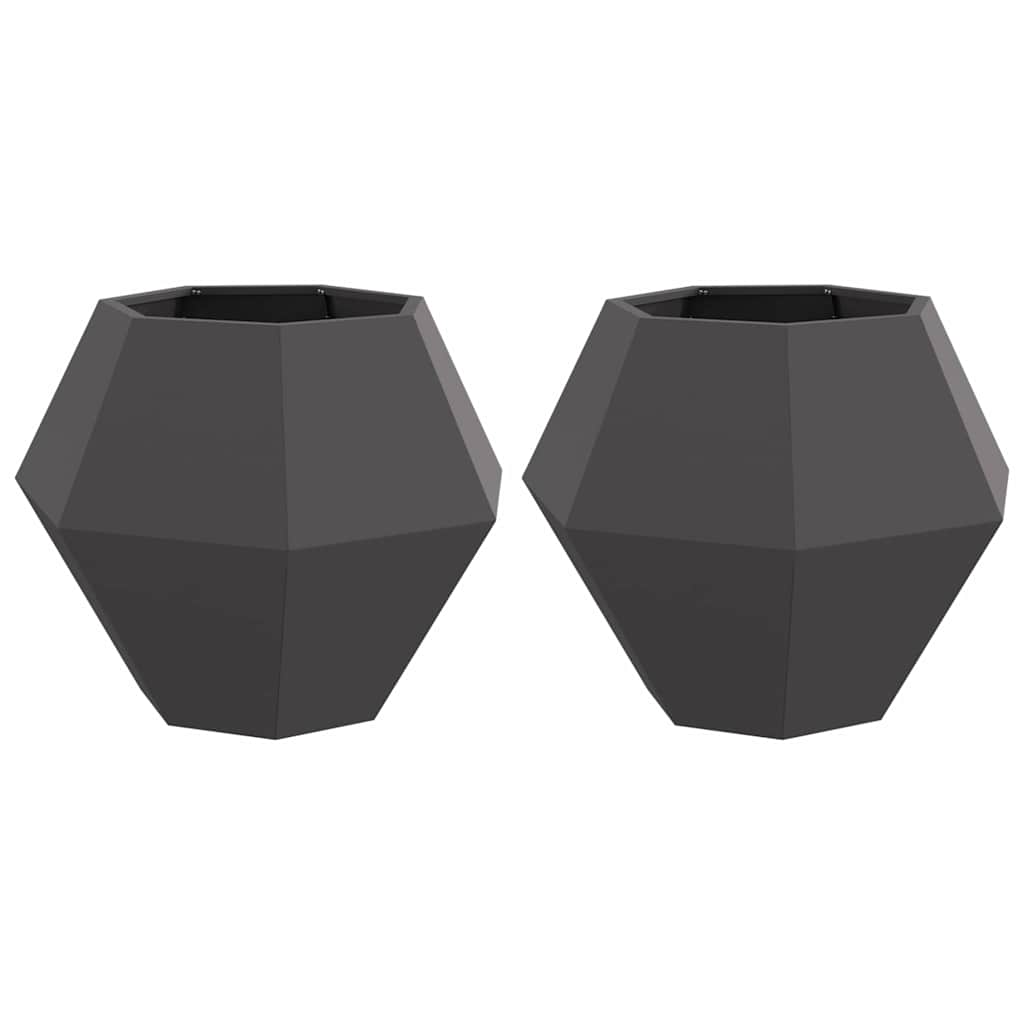 Vidaxx jardinière 2 pcs noir 75 x 75 x 60 cm acier