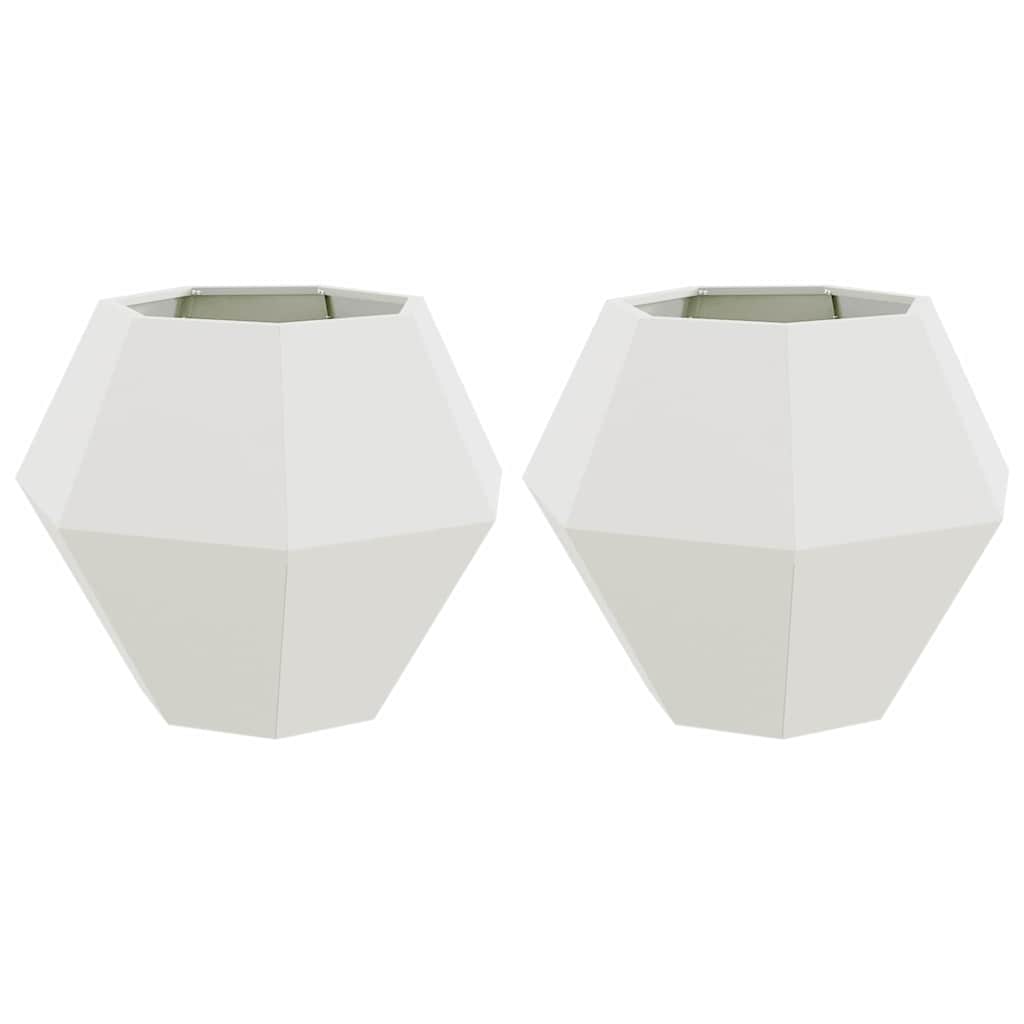 Vidaxx jardinière 2 pcs blanc 75 x 75 x 60 cm acier