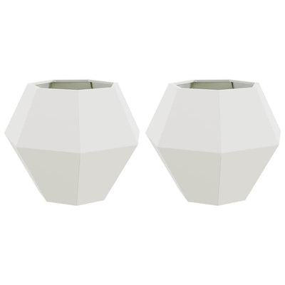 Vidaxx jardinière 2 pcs blanc 75 x 75 x 60 cm acier