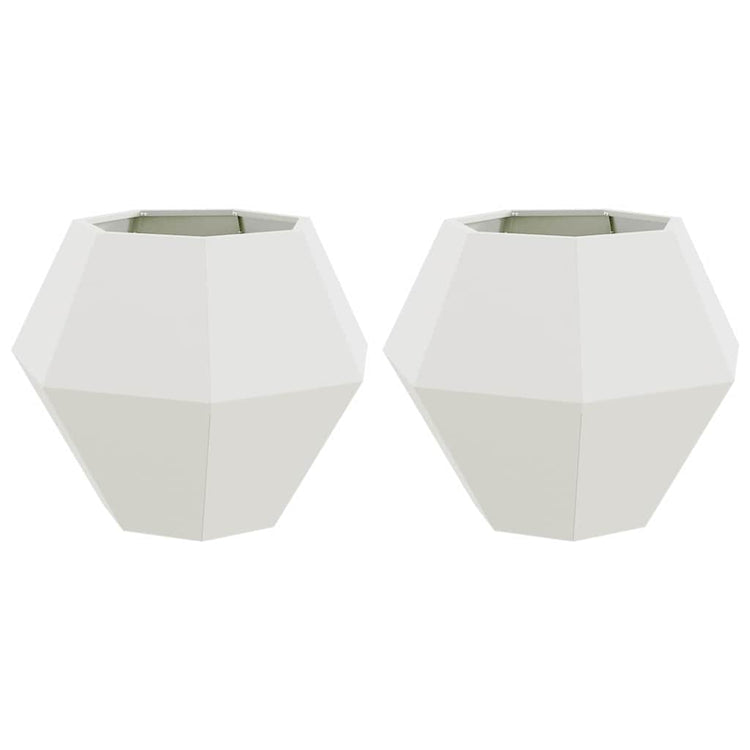 Vidaxx jardinière 2 pcs blanc 75 x 75 x 60 cm acier