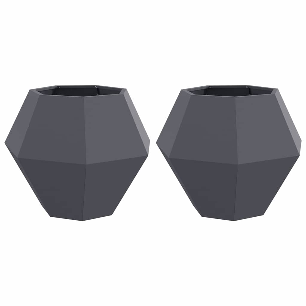Vidaxl jardinière 2 pcs anthracite 75 x 75 x 60 cm acier