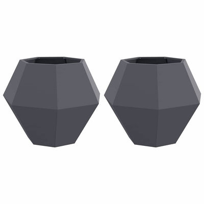 Vidaxl jardinière 2 pcs anthracite 75 x 75 x 60 cm acier